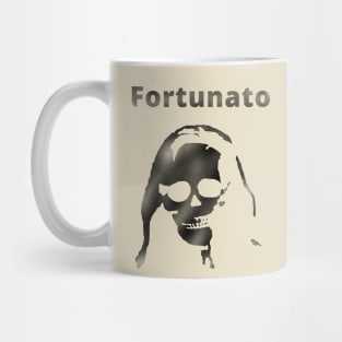 Madeline Usher promoting Fortunato's products Mug